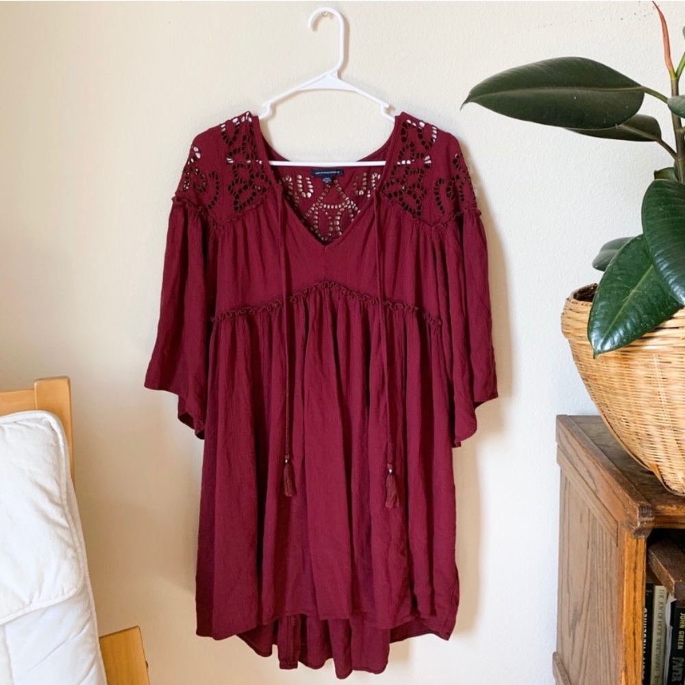 Burgundy babydoll dress FINAL PRICE